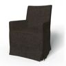IKEA - Henriksdal, Chair cover w/ armrests, long skirt box pleat, Graphite Grey, Cotton - Bemz