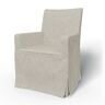 IKEA - Henriksdal, Chair cover w/ armrests, long skirt box pleat, Silver Grey, Cotton - Bemz