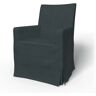 IKEA - Henriksdal, Chair cover w/ armrests, long skirt box pleat, Graphite Grey, Linen - Bemz