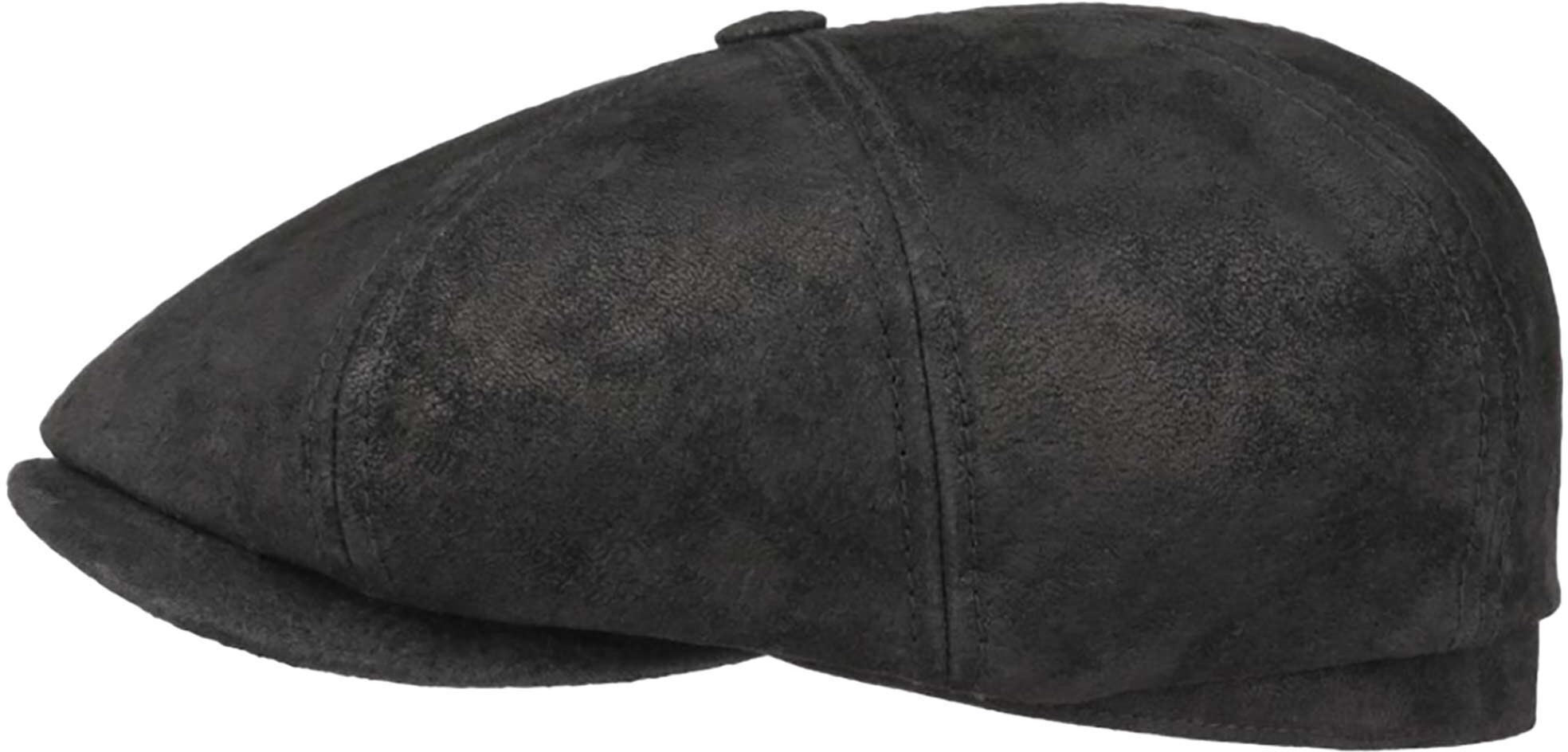 Stetson Hats Hatteras Pigskin Leather Cap   Black   6847102-1-