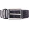 Anderson's Belts Anderson's Leather Trimmed Woven Stretch Belt   Navy   B0667 NE37 B1-