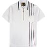 Gabicci Vintage 1973 Gabicci 50th Anniversary Robyn Zip Up Polo Shirt - White- V50GM20-WH ROBYN- Men