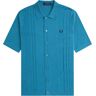 67663 Button Through Knitted Shirt - Ocean- Men