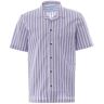 52305 Made in Italy Stripe Short Sleeve Shirt - White/Navy- Men