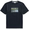66886 Johannes Organic Canal Print T-Shirt - Dark Navy- Men