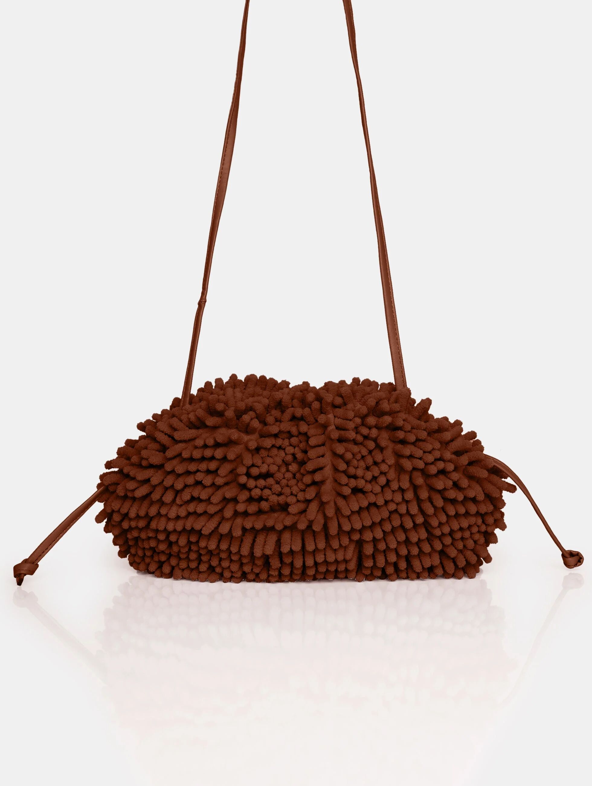 Public Desire US The Ausha Chocolate Chenille Clutch Bag - female - One Size - Size: 7782100140163