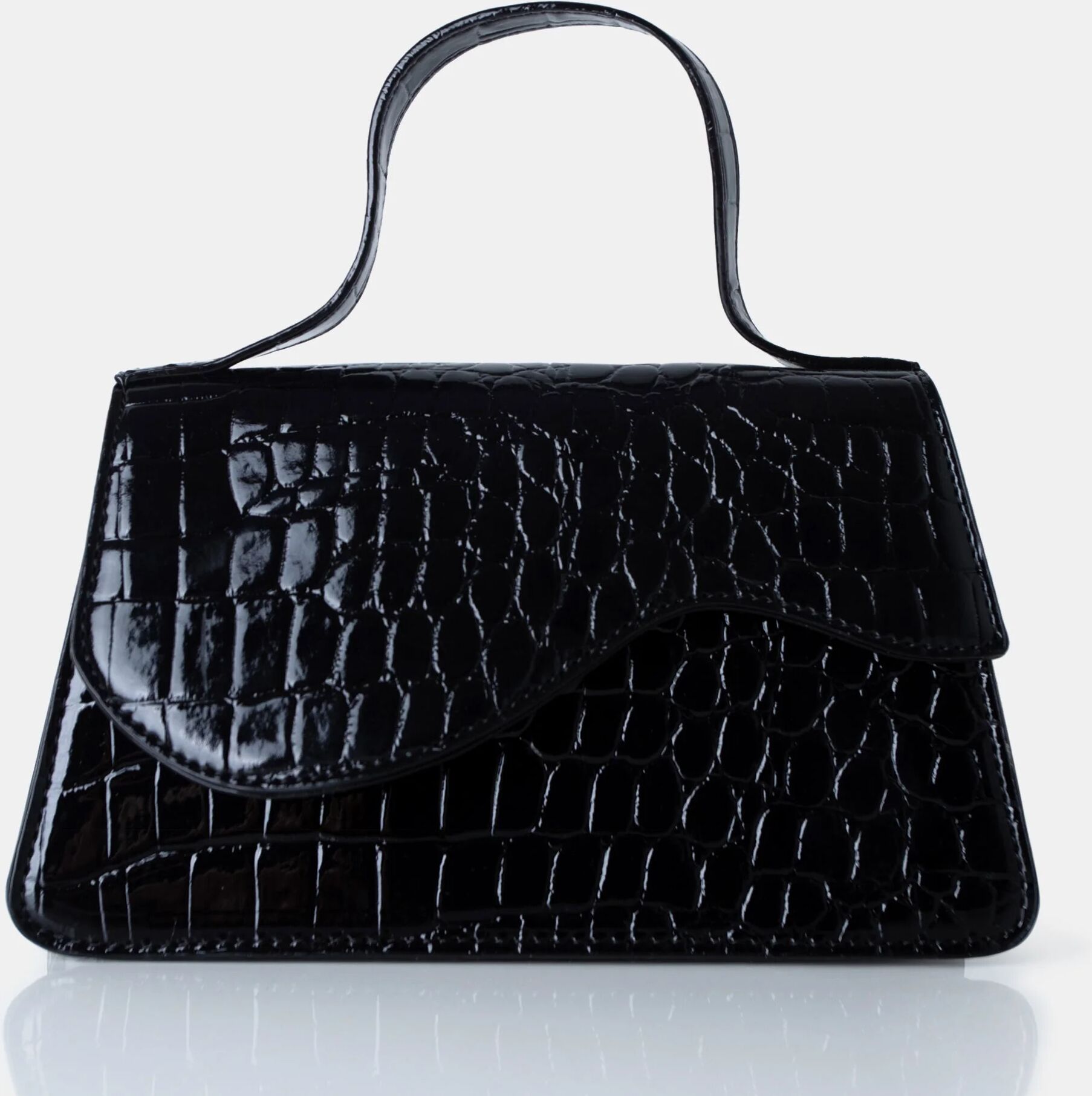 Public Desure US The Polly Black Croc Top Handle Mini Bag - female - ONE SIZE - Size: 7912555708547