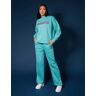 Public Desire USA Oversized Embroidered Slogan Sweatshirt Aqua - female -  blue - Size: US 4