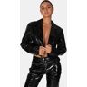 Public Desire US Cropped Croc Vinyl Blazer - female -  black - Size: US 4