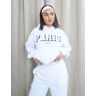 Public Desire US Kaiia Paris Shadow Logo Oversized Drawstring Hoodie White - female - White - Size: US 4