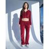 Public Desire US Velour Flared Trousers Cherry Red - female -  red - Size: US 4