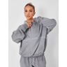 Public Desire US Half Zip Oversized Sweatshirt Co-ord Washed Grey - female -  grey - Size: US 10