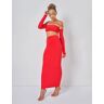 Public Desire Cut Out Maxi Skirt Co-ord in Red - female - US 14 - Size: 7924044234883