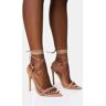 Public Desire US Merlot Nude Lace Up Wrap Around Pointed Toe Stiletto Heels - female -  nude - Size: US 11 / UK 9 / EU 42