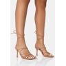 Public Desire US Duet Nude Knot Strappy Lace Up Square Toe Mid Heels - female -  neutral - Size: US 11 / UK 9 / EU 42