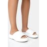 Public Desire US Mykonos White Flatform Quilted Slider Sandals - female -  white - Size: US 7 / UK 5 / EU 38