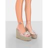 Public Desire US Ocean Beach Nude Patent Bow Platform Wedge Heels - female -  nude - Size: US 10 / UK 8 / EU 41