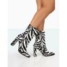 Public Desire US Bridget Zebra Printed PU Pointed Toe Block Heeled Ankle Boots - female - US 6 / UK 4 / EU 37 - Size: 7762505433219