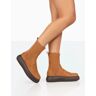 Public Desire US Pisa Tan Chunky Rubber Sole Chelsea Boots - female -  brown - Size: US 11 / UK 9 / EU 42
