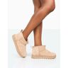 Public Desire US Flurry Beige Faux Suede Ultra Mini Ankle Boots - female -  neutral - Size: US 9 / UK 7 / EU 40