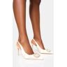 Public Desire US Flora Cream Pearl Encrusted Slingback Court Heels - female -  cream - Size: US 5 / UK 3 / EU 36