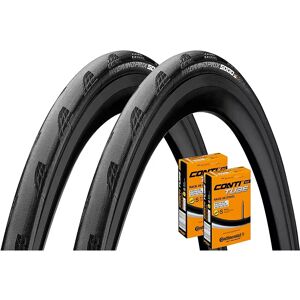 Continental Grand Prix 5000 25c Tyres + Tubes (Pair) - 700c - Black; Unisex