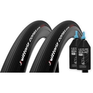 Vittoria Corsa Control G2.0 TL Tyre + Sealant - 80ml x2 - Full Black; Unisex
