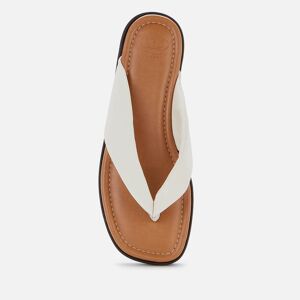 Dune Women's Longisland Leather Toe Post Sandals - Ecru/Leather - UK 3