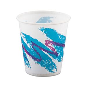 SOLO Cup Company Jazz Waxed Paper Cold Cups, 3oz, Rolled Rim, 100/Bag, 50 Bags/Carton