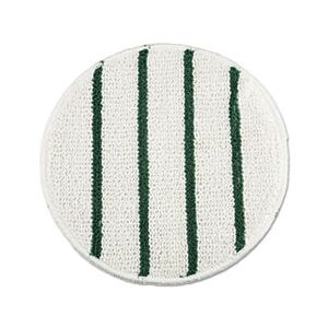 Rubbermaid Commercial Low Profile Scrub-Strip Carpet Bonnet, 21" Diameter, White/Green