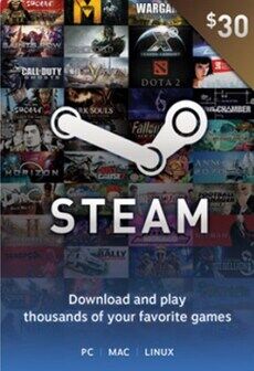 Steam Gift Card 30 USD - Steam Key - For USD Currency Only