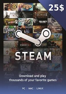 Steam Gift Card 25 USD - Steam Key - For USD Currency Only