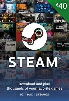 Steam Gift Card 40 EUR Steam Key - For EUR Currency Only