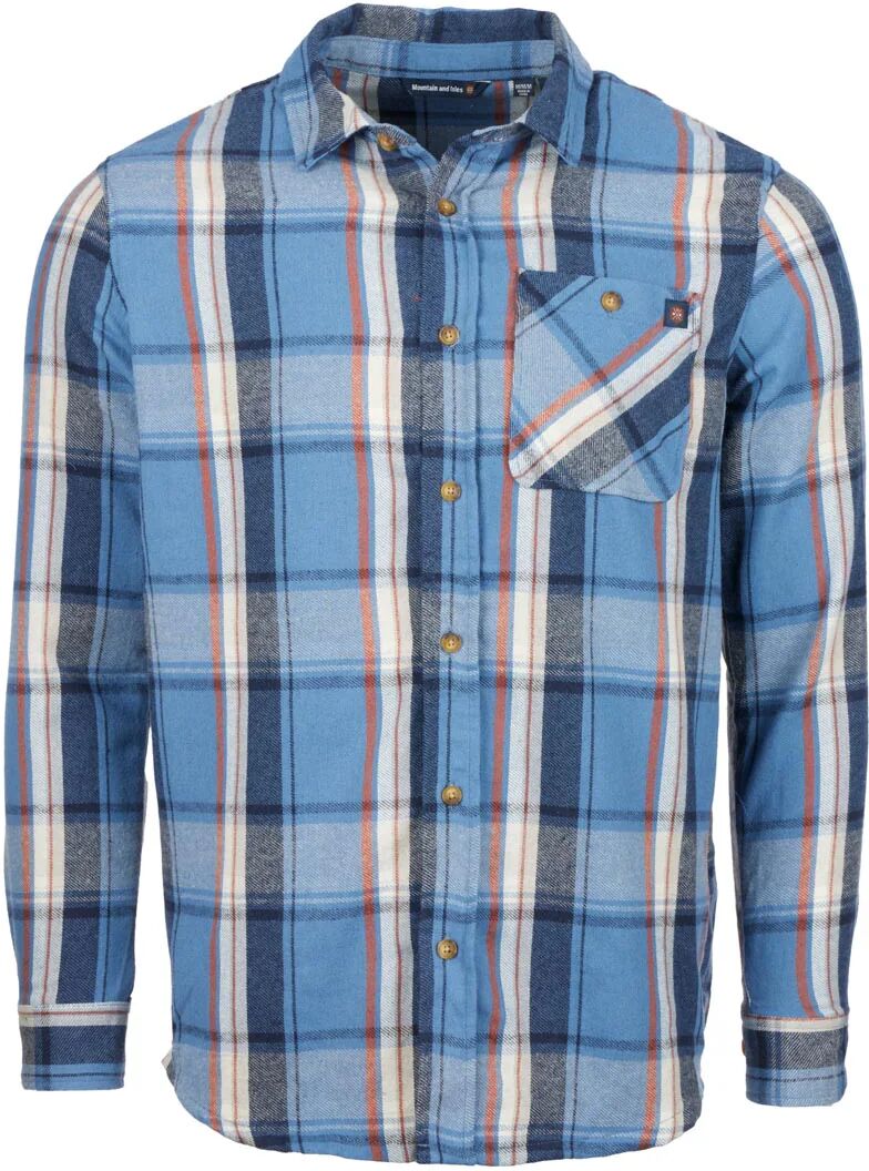 Mountain and Isles Men's 2-Pocket Brushed Cotton Button Down Flannel Shirt  S