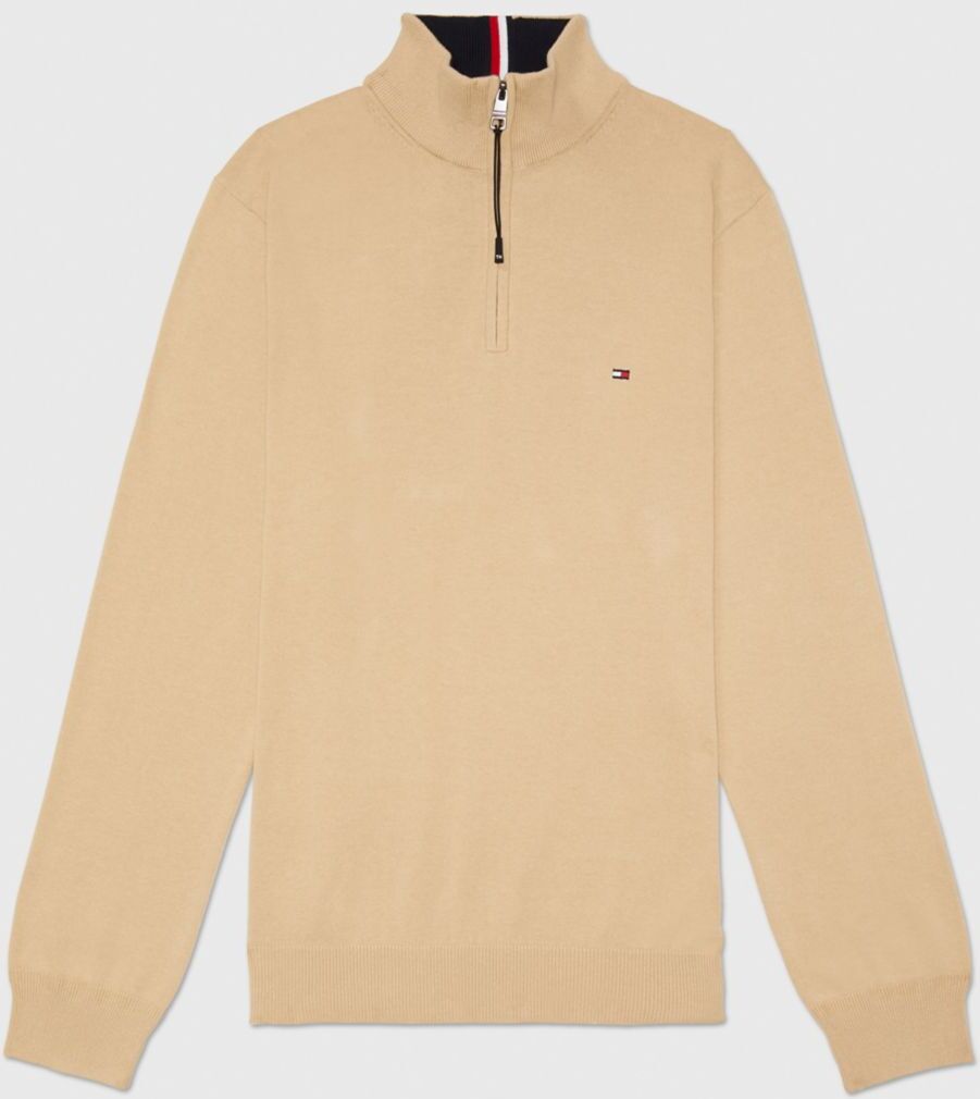 Tommy Hilfiger Men's Cotton Mockneck Sweater - Beige - XXL