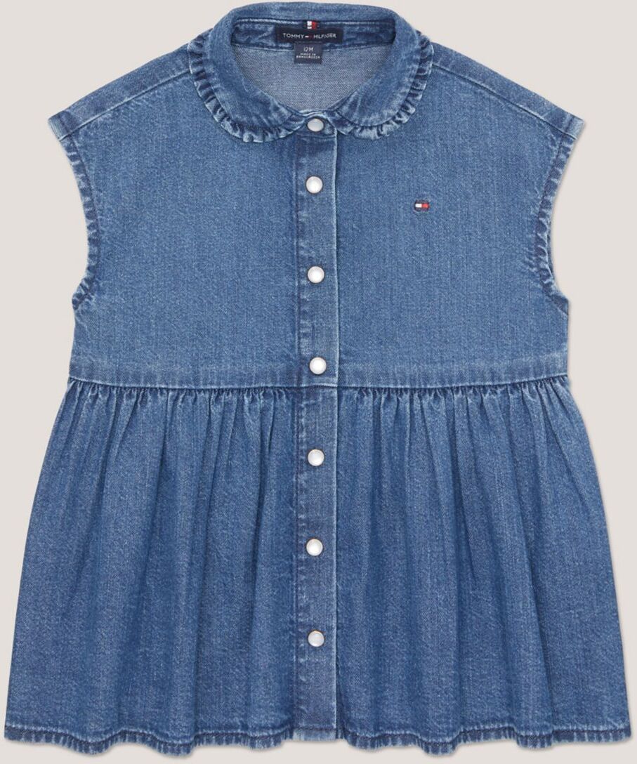 Tommy Hilfiger Girls' Babies' Ruffle Collar Dress - Blue - 12M