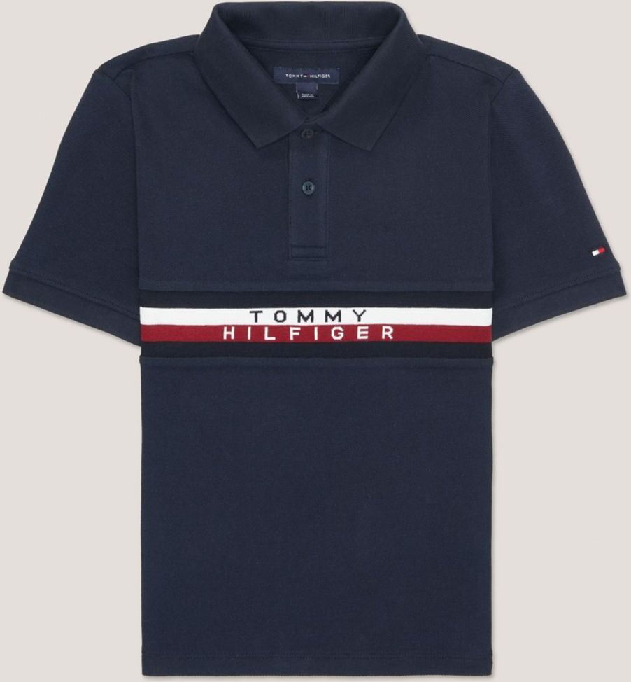 Tommy Hilfiger Boys' Kids' Signature Stripe Logo Polo - Blue - XS