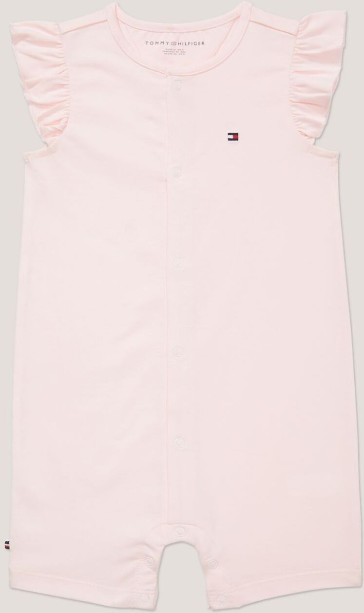 Tommy Hilfiger Girls' Babies' Solid Flutter Sleeve Shortall - Pink - 24M