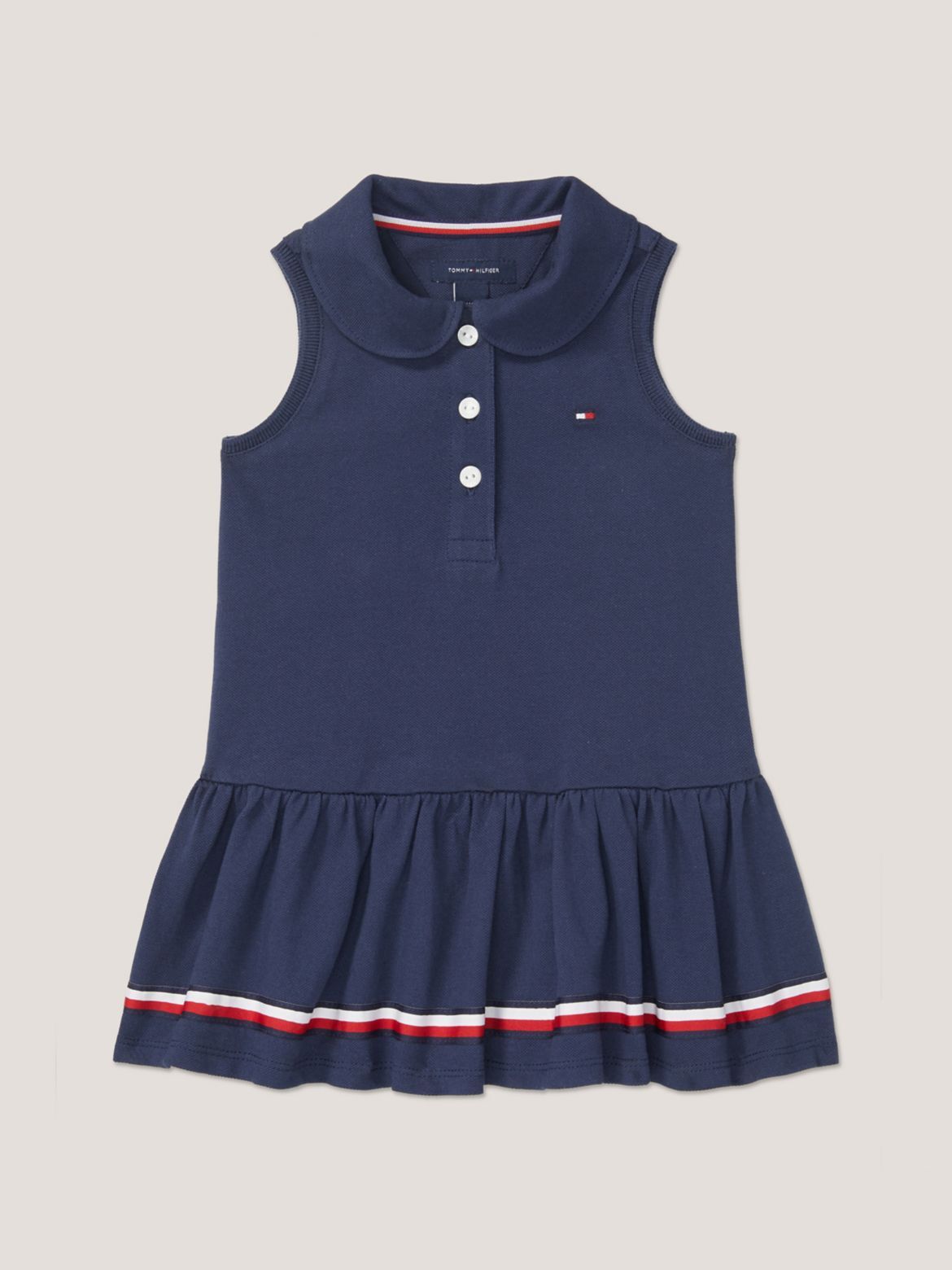 Tommy Hilfiger Girls' Babies' Sleeveless Stretch Polo Dress - Blue - 3-6M