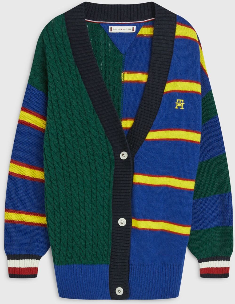 Tommy Hilfiger Girls' Kids' TH Monogram Varsity Cardigan - Blue - 12M