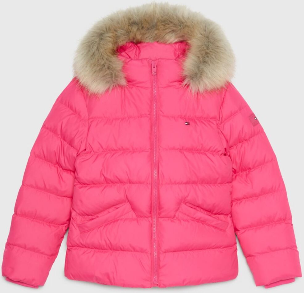 Tommy Hilfiger Girls' Kids' Faux Fur Hood Down Jacket - Pink - 16