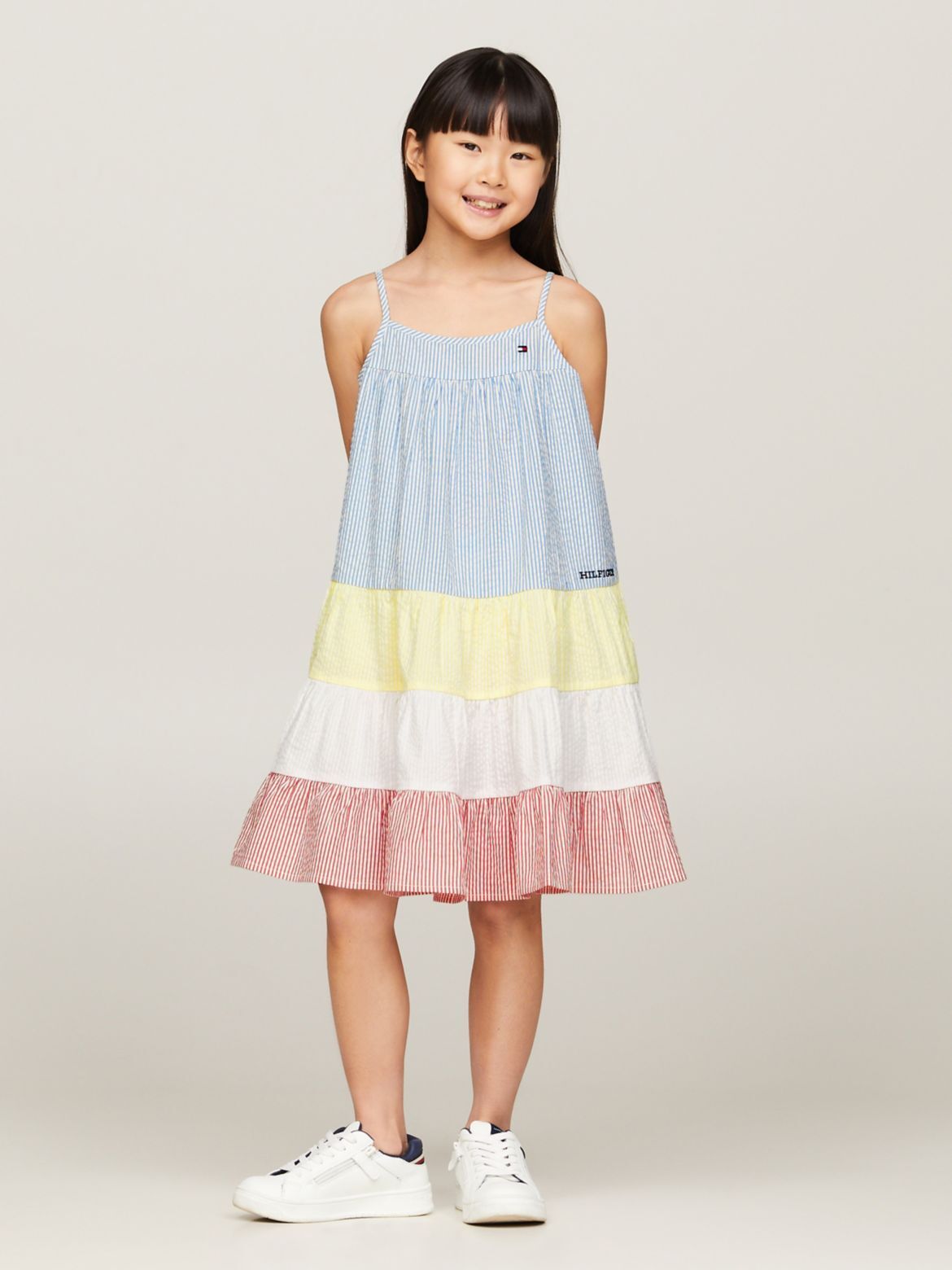 Tommy Hilfiger Girls' Kids' Mixed Stripe Seersucker Dress - Multi - 8