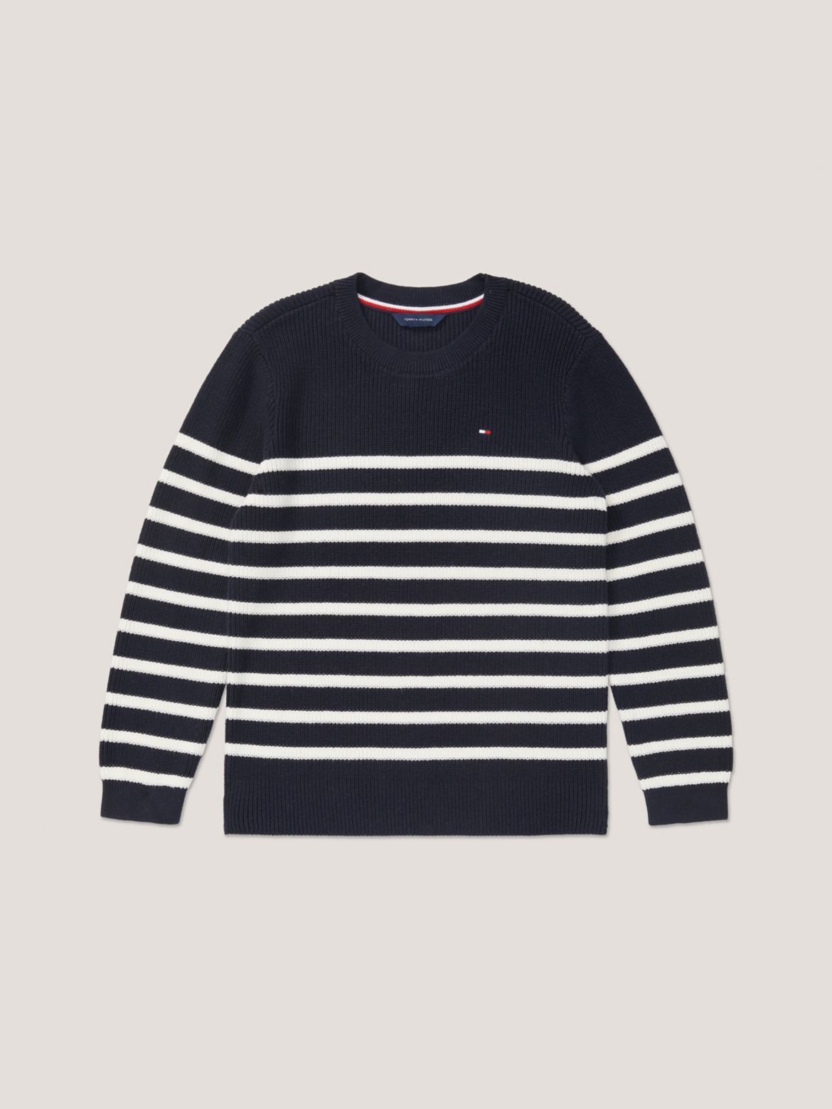 Tommy Hilfiger Boys' Kids' Breton Stripe Crewneck Sweater - Blue - XXS
