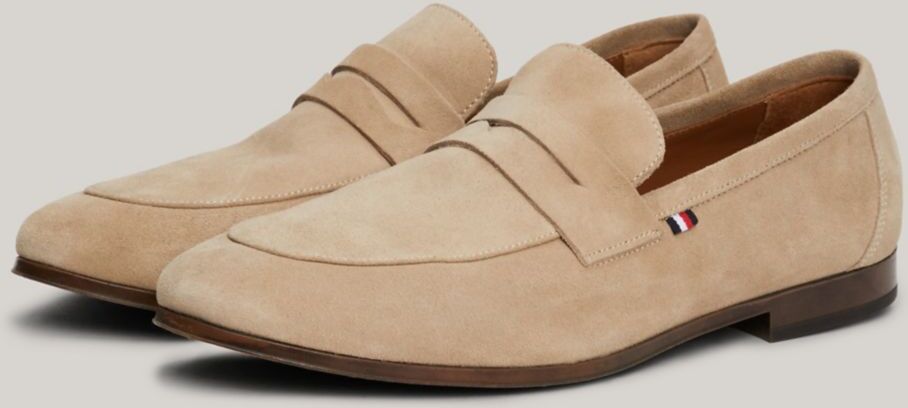 Tommy Hilfiger Men's Suede Driving Loafer - Beige - 12