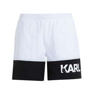 Karl Lagerfeld Colour Block Med Boardshorts Man Swim trunks White Size M Polyamide, Elastane  - White - Size: M - male