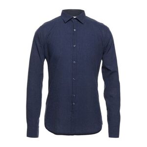 Aglini Man Shirt Midnight blue Size 15 ½ Cotton  - Blue - Size: 15 ½ - male
