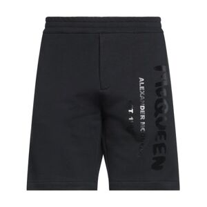 Alexander Mcqueen Man Shorts & Bermuda Shorts Black Size L Cotton, Elastane  - Black - Size: L - male
