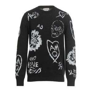 Alexander Mcqueen Man Sweater Black Size S Wool, Viscose, Metallic fiber  - Black - Size: S - male