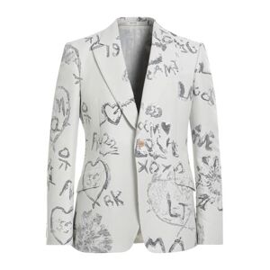 Alexander Mcqueen Man Suit jacket White Size 42 Wool, Polyester, Cotton, Metallic fiber  - White - Size: 42 - male