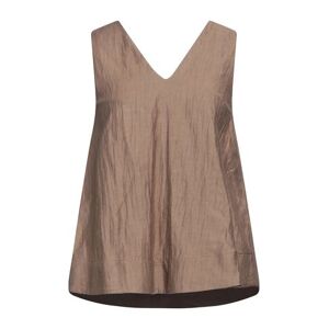 Alpha Studio Woman Top Khaki Size 8 Linen, Viscose, Polyamide  - Beige - Size: 8 - female